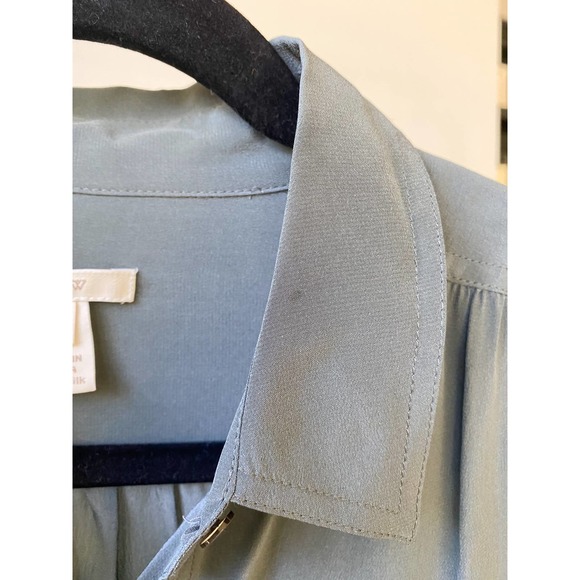 J. CREW Women's Grey Silk Button Down Collared Long Sleeve Blythe Blouse size 4 - Picture 6 of 8